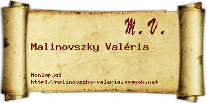 Malinovszky Valéria névjegykártya