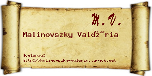 Malinovszky Valéria névjegykártya