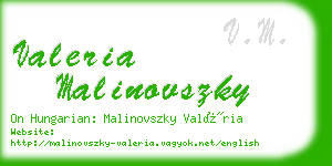 valeria malinovszky business card